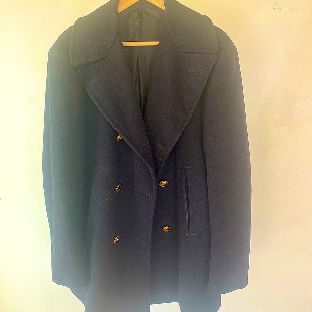 US navy issue pea coat with officers buttons.